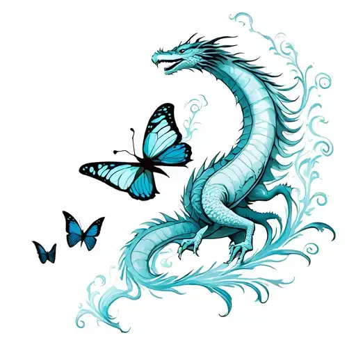 Flying Dragon Breathing Butterflies