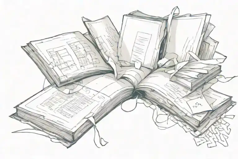 Books With Pages Ripped Apart Broken Vynil Pen Scribbles