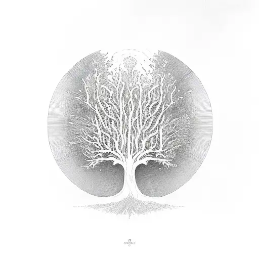 Tree Of Life In Oval Form