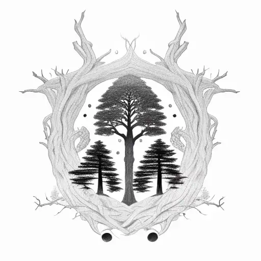 A Majestic Tree Of Gondor Entwined With The Broken Narsil Sword