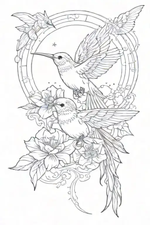 Astrology Leo Zodiac Sign And Hummingbird Hovering