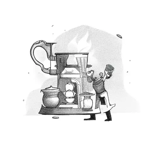 A Coffee Shop Manager Wielding A Coffee Mug As A Weapon In A Video Game