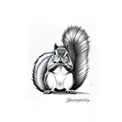 Squirrel With An Oak Leaf Tail