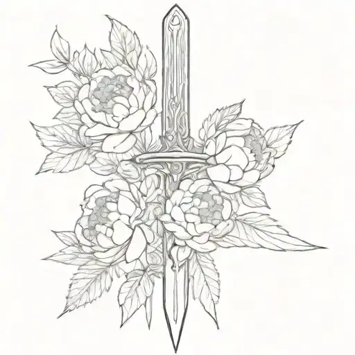 Sword With Peonies