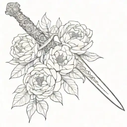 Long Sword With Peonies
