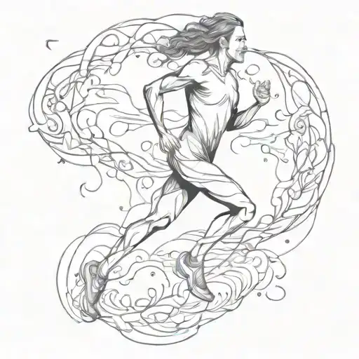 Trail Running Lung Cancer With Abstract Flowying