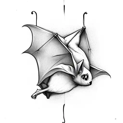 Baby Bat Hanging Upside Down