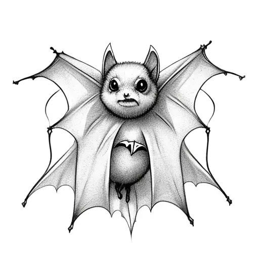 Little Bat Hanging By Its Feet