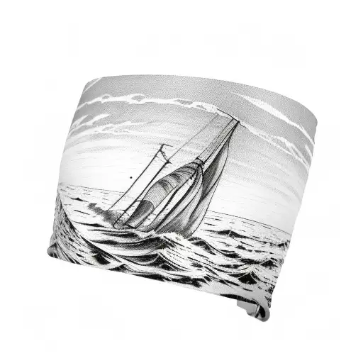 Sunset Over The Sea As An Arm Bracelet