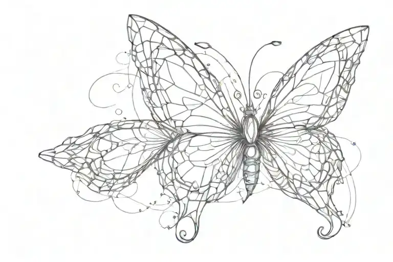 Diamond Encrusted With Butterfly Wings