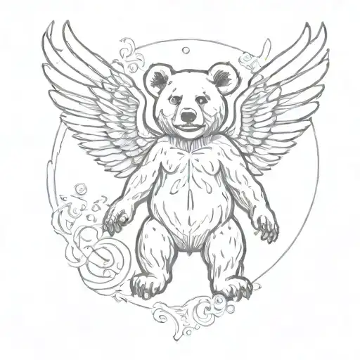 Grateful Dead Bear With Angel Wings