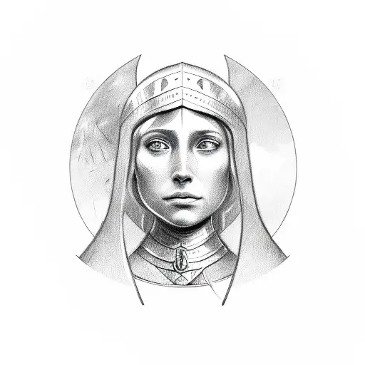 A Sketch-style Portrait Of Joan Of Arc