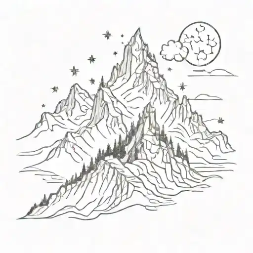 Towering Mountain Crowned By 3 Stars