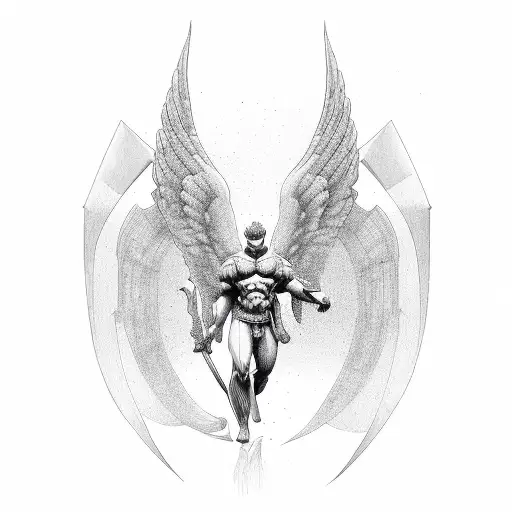 Male Angel Muscle Geometrical Aestethic
