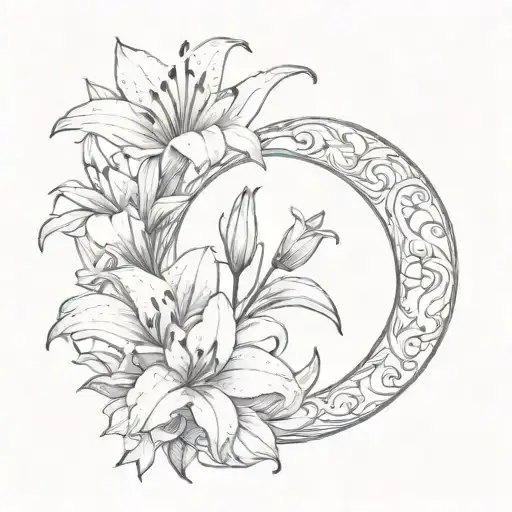The Crescent Moon And The Lily