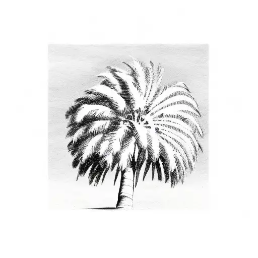 Soft Grey Palm Tree