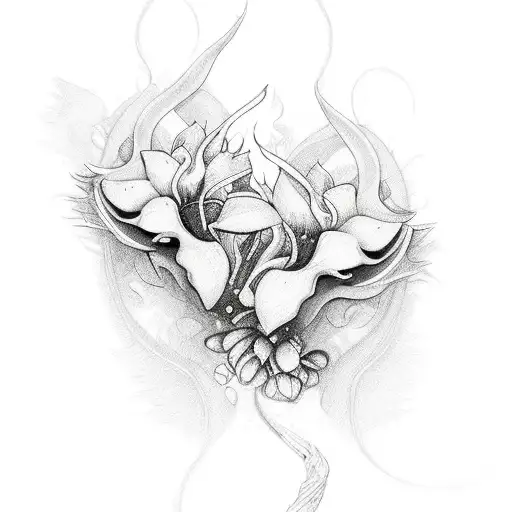 Motocycle Baby Fire Flowers