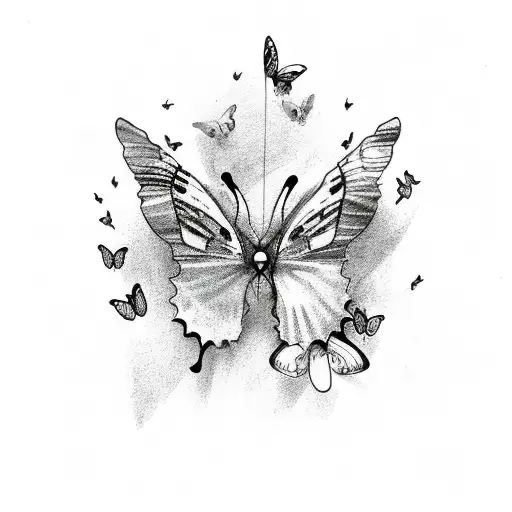 Broken Bulp With Butterflies