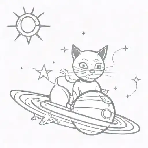 Alien Cat In A Spaceship