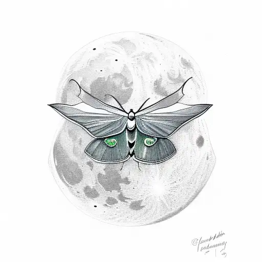 Luna Moth On A Moon