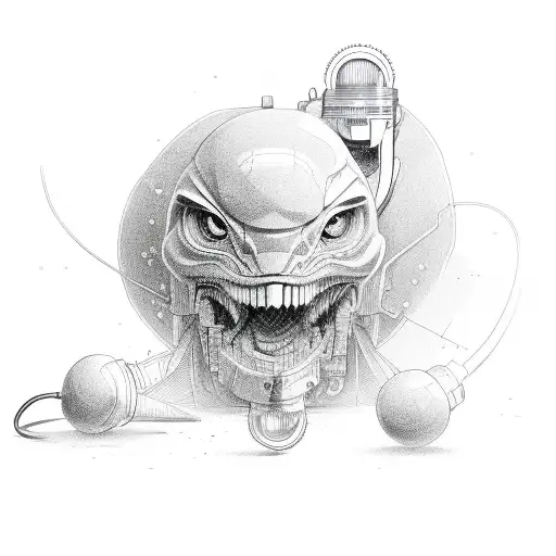 One Line Bulb With A One Line Gear On The Outline