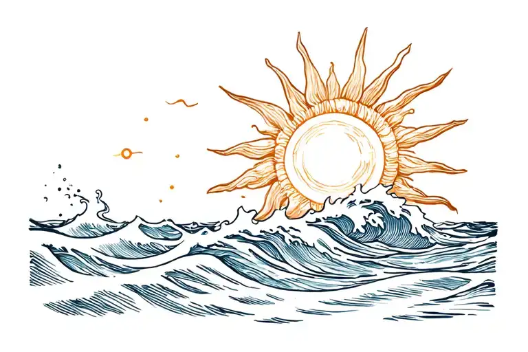 Sun And Sea Waves