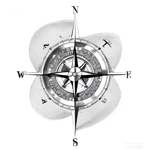 Compass With Letter F In It
