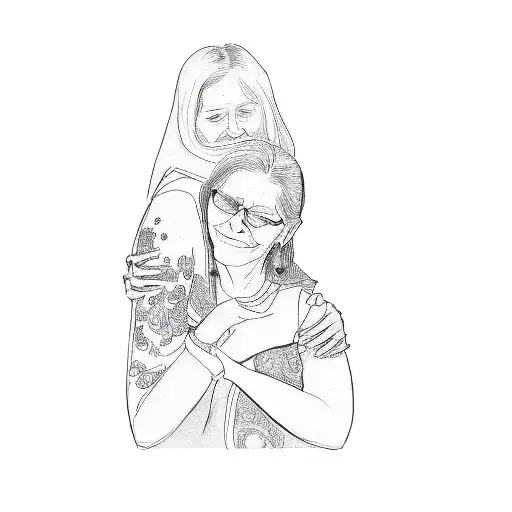 A Woman Hugging Her Mother