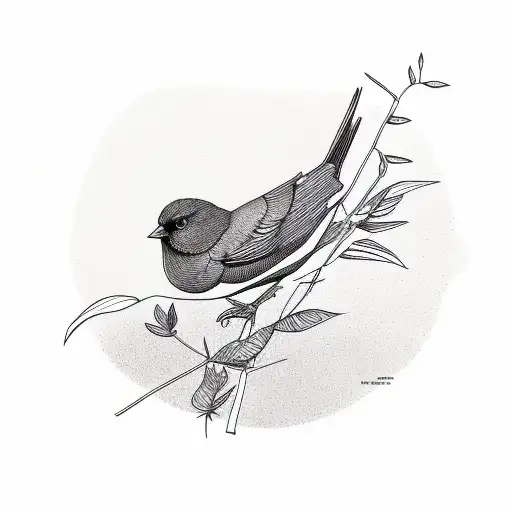 A Shot Bird By A Plant