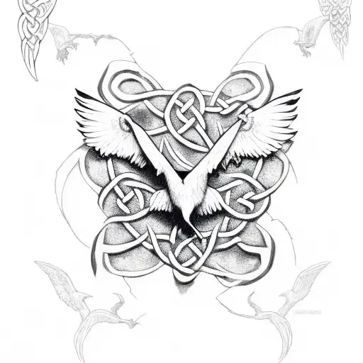 Raven In Celtic Knot Style
