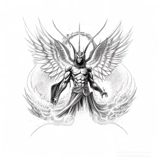 Lucifer Entering Hell After Being Expelled From Heaven