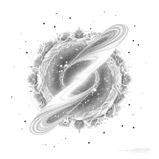 A Galaxy Made Of Swirling Musical Notes And Flower Petals