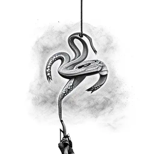 Realistic Python Hanging From Tree