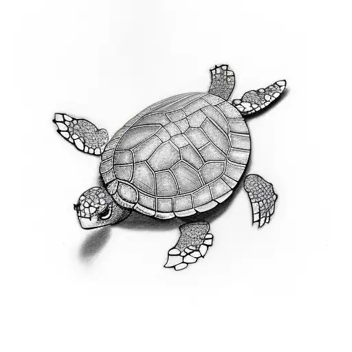 Turtle With Cross Guerrero Written In Cursive