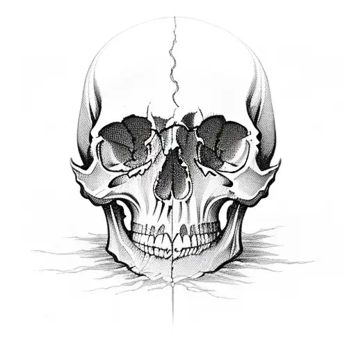 A Skull Engulfed In Flames With Intricate Card Symbols Incorporated Into The Design