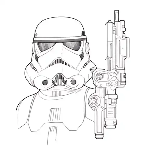 A Star Wars Bow Tie Tattoo With A Stormtrooper Helmet And Blasters