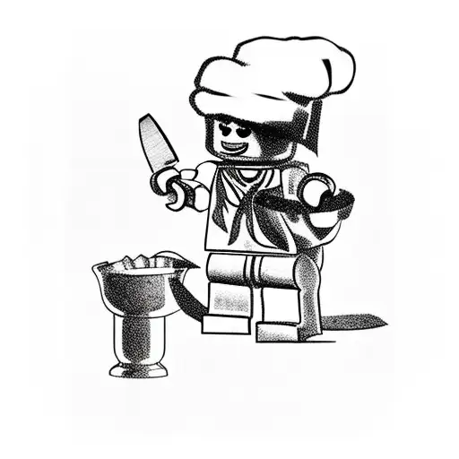 Lego Chef Minifigure Who Holds Chef Knife