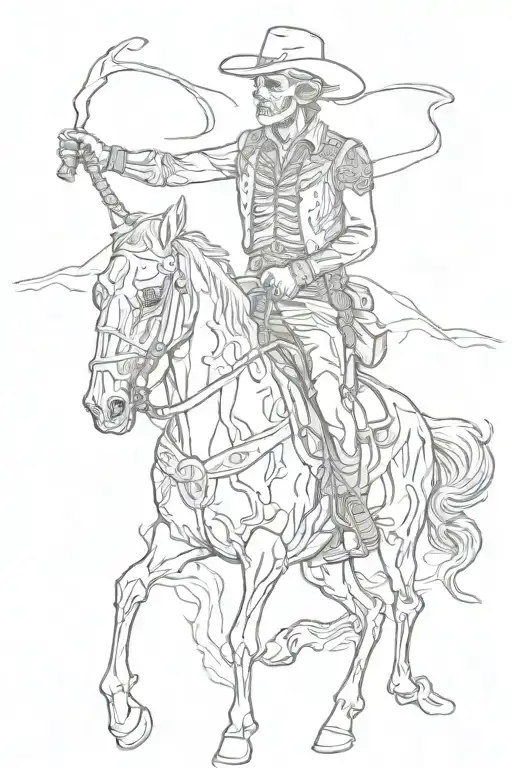 Skeleton Cowboy Riding A Horse