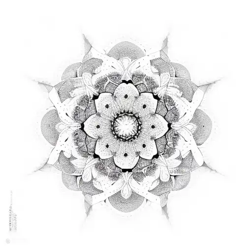 Flowers Mandala Empty Space