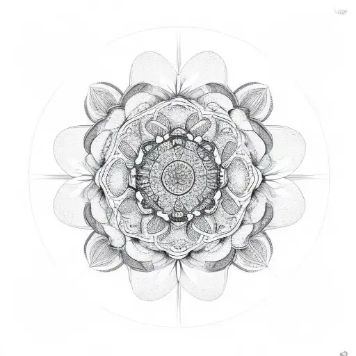Flowers Mandala Empty Space Through Middle