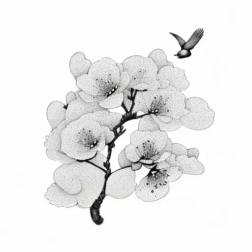 Cherry Blossom With Dove
