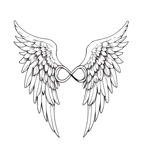 Blank Wings Angel With Infinity Symbol