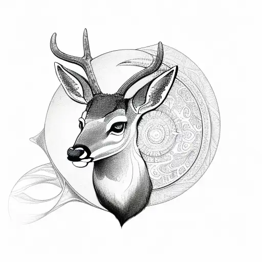 Deer With Yin And Yang Antlers