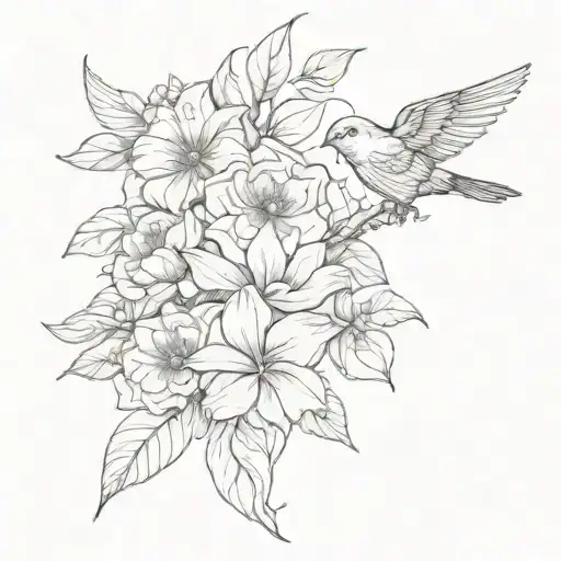 Flower With Bird Feminine