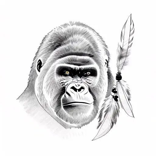 Gorilla Holding A Dreamcatcher