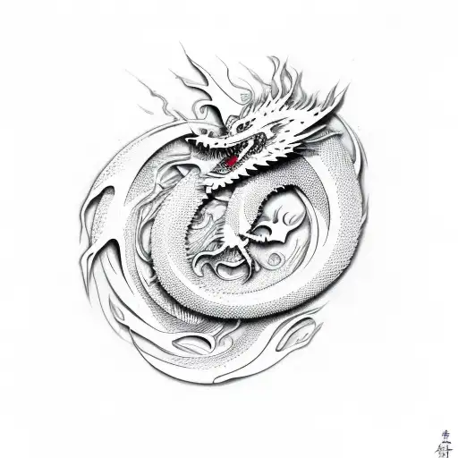 Simple White Japanese Dragon