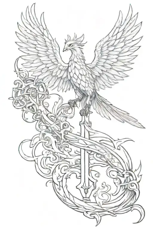 Phenix Passing Through A Sword Wrapped