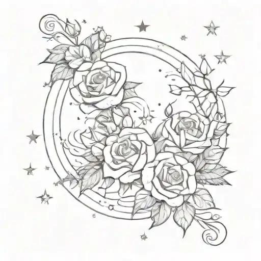 Roses And Stars Moon
