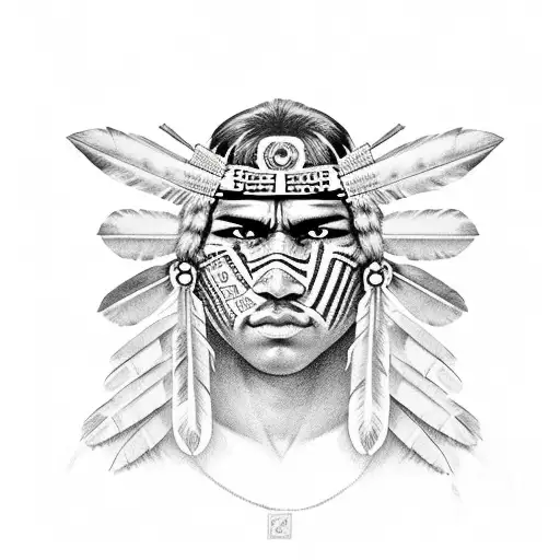 Face Covered Indigenous Warrior