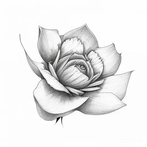 A Black Flower Going Upward And A White Flower Going Down